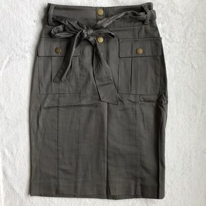 H&M Dark Green Pencil Skirt with Belt & Pockets!